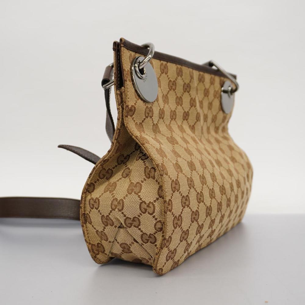 Gucci Bag Canvas Shoulder Strap GG Brown